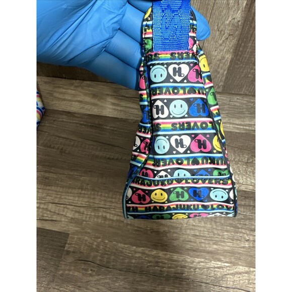 2 Harajuku Lovers Gwen Stefani Colorful Purse Crossbody Bag Smiley face Hearts - Picture 12 of 16